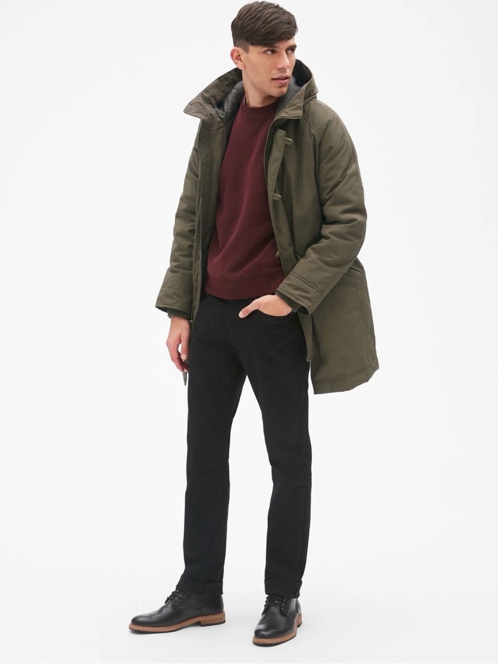 Gap Down Filled Parka Jacket Olive Green, Men’s Medium